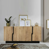 Iconic Designer Light Oak 4 Door Sideboard - Pendle Village Furniture